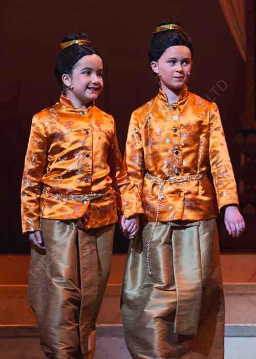 Royal Twins In Orange Jacket And Brown Skirt